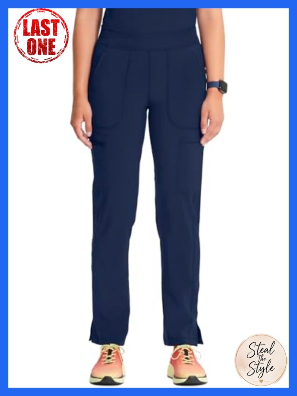 Cherokee Infinity Women's Mid Rise Tapered Leg Scrub Pants Pockets 6 Pockets